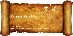 Kozma Anetta névjegykártya